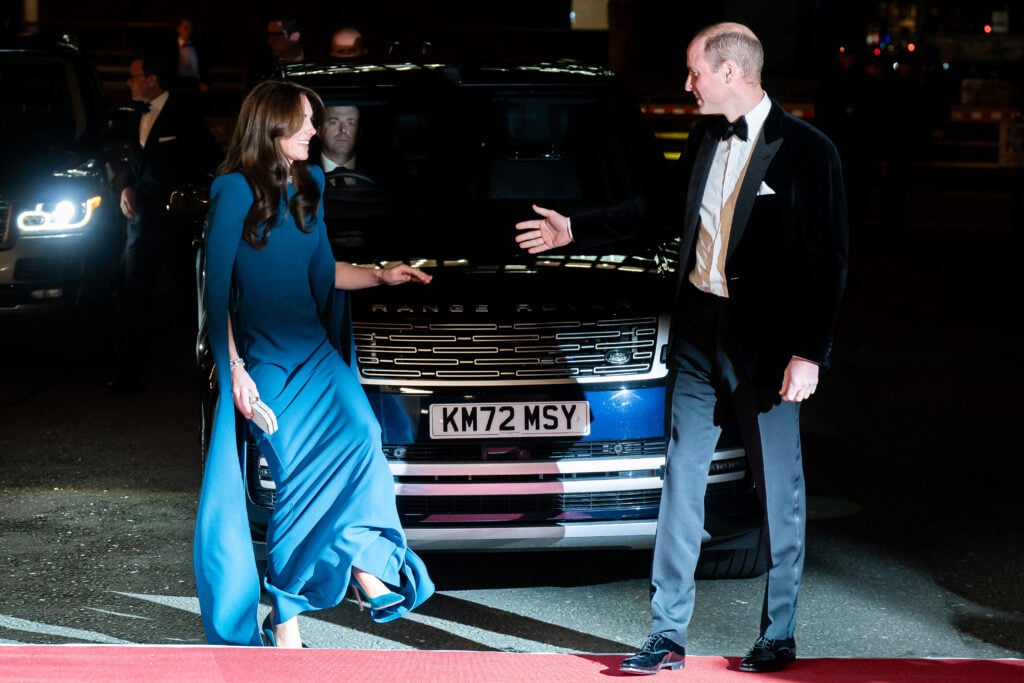 Prince William, Prince of Wales and Catherine, Princess of Wales arrive for the Royal Variety Performance before the Royal Variety Performance at the Royal Albert Hall on November 30, 2023 in London, England.