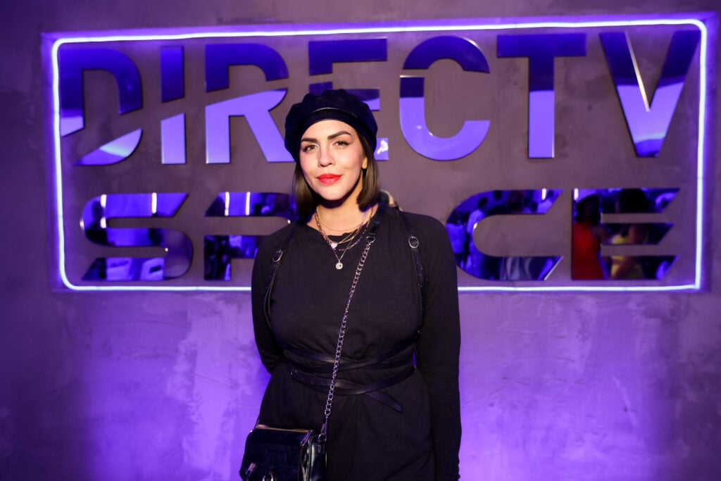 Katie Maloney visits the DIRECTV SPACE at Neon Carnival presented by LEVI'S and TEQUILA DON JULIO on April 16, 2022 in Thermal, California.