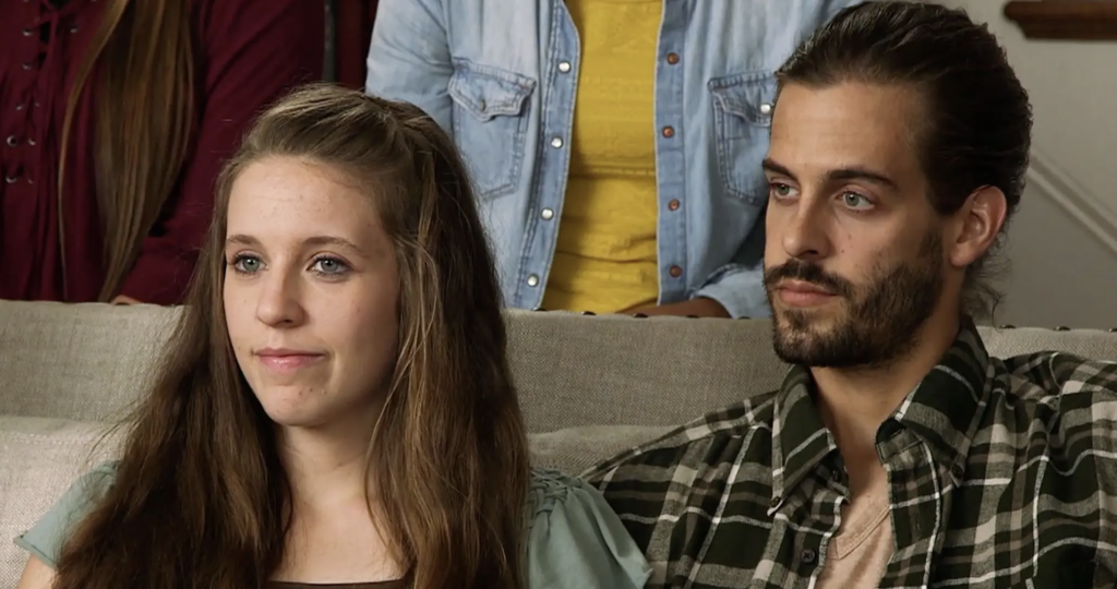 Jill Duggar and husband Derick Dillard speak to producers while filming for TLC