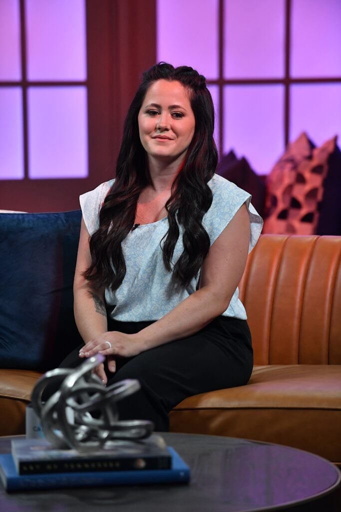 Jenelle Evans is seen on the set of 