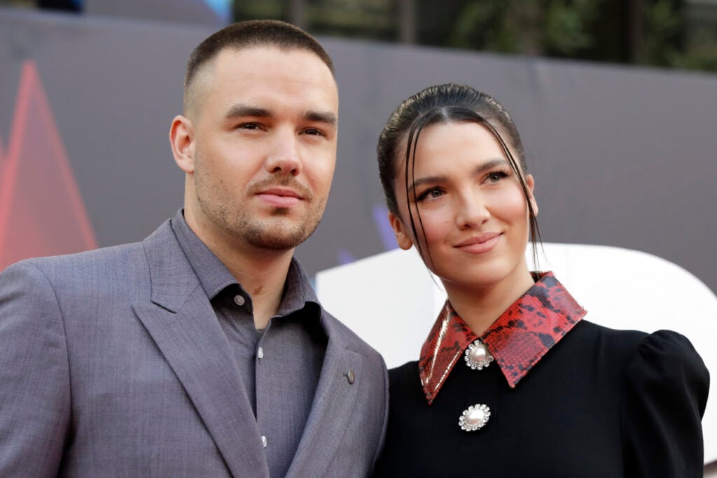 Liam Payne and Maya Henry attend the "Ron's Gone Wrong" World Premiere during the 65th BFI London Film Festival at The Royal Festival Hall on October 09, 2021 in London, England. 